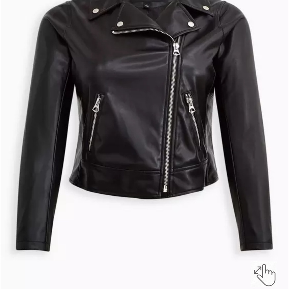 Faux Leather Asymmetrical Moto Jacket - Picture 6 of 6